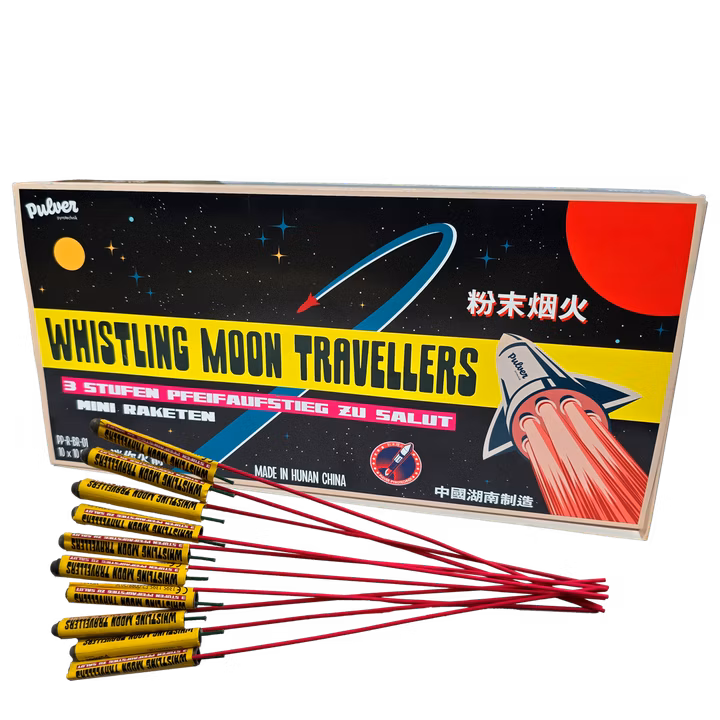 Pulver Pyrotechnik Whistling Moon Travellers - Baby Raketen